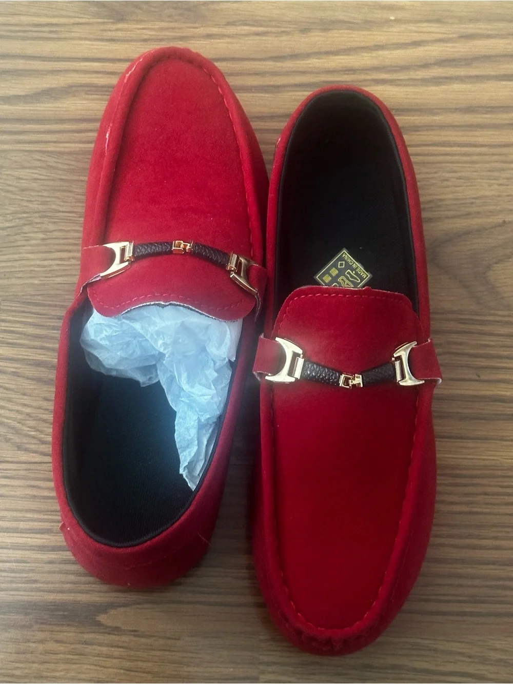 Men's Dark Red Suede Bit Loafers